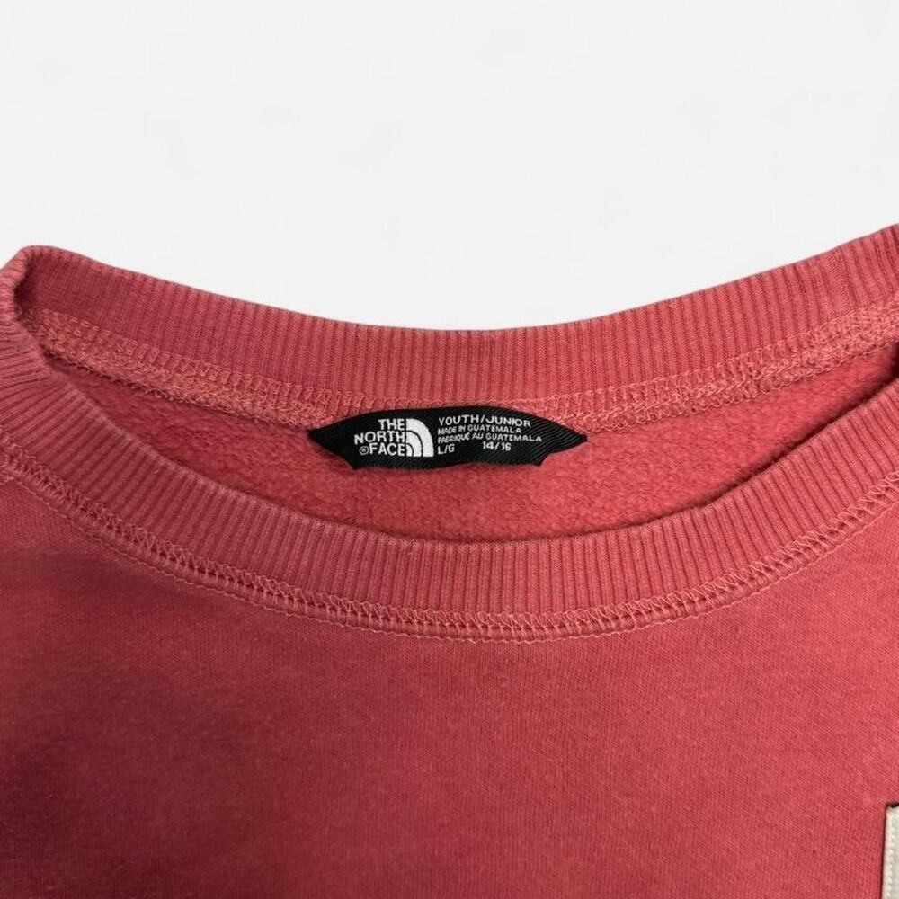 The North Face Youth Crewneck Sweatshirt Pullover Pink Fleece Size Large 14/16 - Picture 4 of 5
